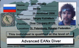 Alex Winsky IANTD Advanced EANx Diver