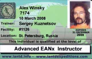 Alex Winsky Advanced EANx Instructor
