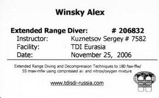 Alex Winsky TDI Extended Range Diver
