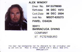 Alex Winsky PADI Advanced Open Water Diver