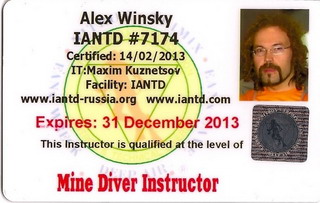 Alex Winsky Mine Diver Instructor