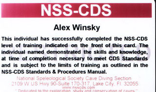 Alex Winsky NSS-CDS Cavern Diver