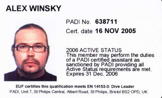 Alex Winsky PADI Dive Master
