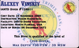 Alex Winsky Cave Diver
